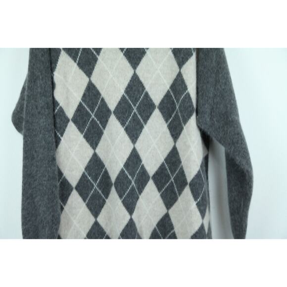 Vintage Medium Sweater Argyle Turtleneck Quiet Luxury Academia Preppy Angora 90s - Picture 3 of 9